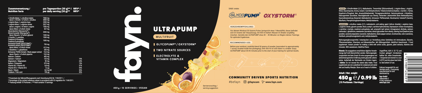 Ultrapump Pre-Workout (450g), Fayn