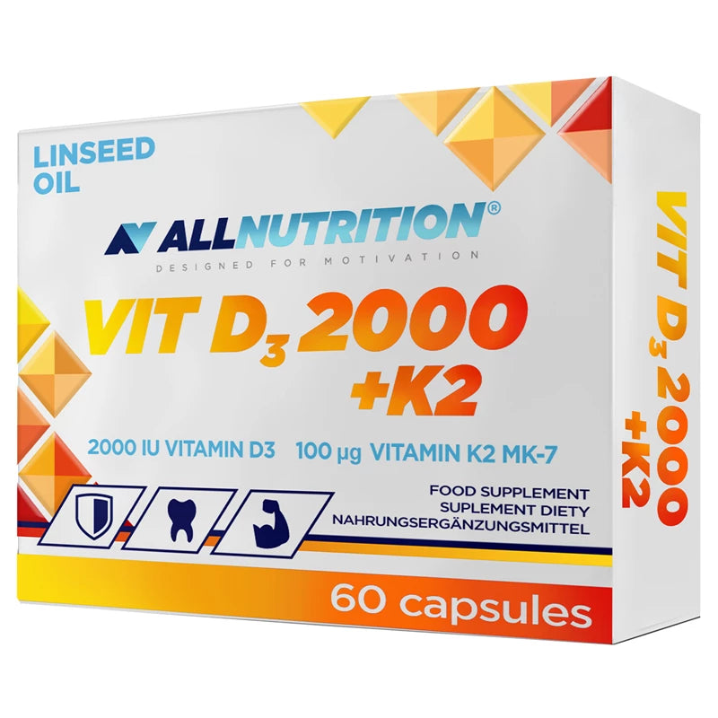 ALLNUTRITION VIT D3 2000 + K2 LINSEED OIL 60cap.